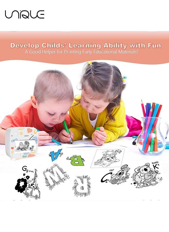 Unique Mini Sticker Printer - Portable Thermal Inkless Sticker Maker, Portable Printer - Sticker Maker - For Office Organization/School - Compatible with Android iOS smartphones for Labeling, Receipts  - Image 4