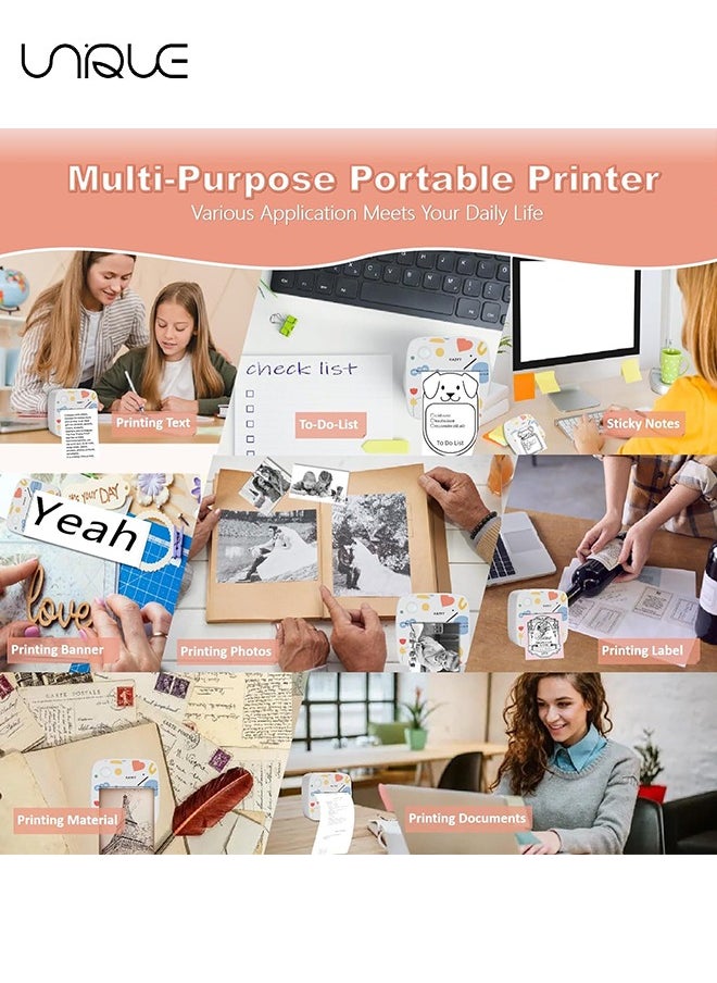 Unique Mini Sticker Printer - Portable Thermal Inkless Sticker Maker, Portable Printer - Sticker Maker - For Office Organization/School - Compatible with Android iOS smartphones for Labeling, Receipts  - Image 5