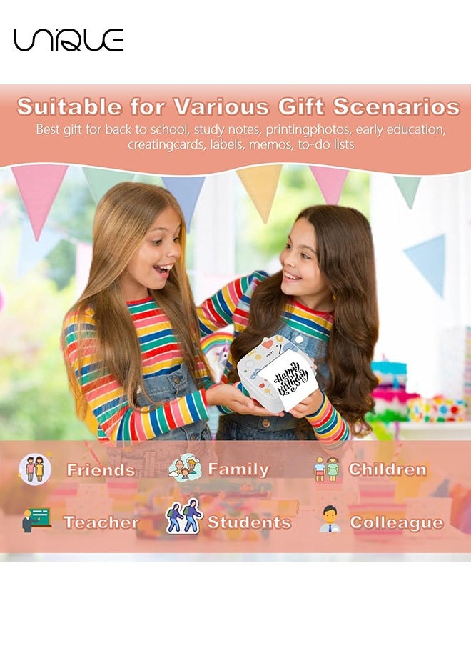 Unique - Mini Sticker Printer - Portable Thermal Inkless Sticker Maker, Portable Printer - Sticker Maker - For Office Organization/School - Compatible with Android iOS smartphones for Labeling, Receipts - Image 1