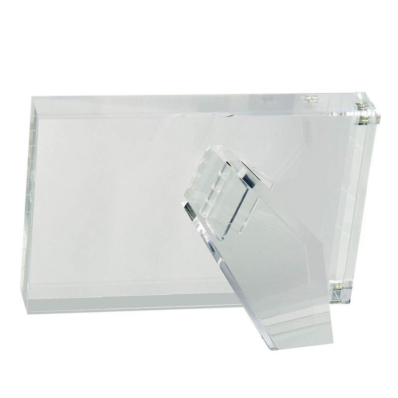 TIZO Design Horizontal 7x5 Lucite Picture Frame  Durable 1 Inch Thick Clear Lucite & Magnetic Closures  Elegant & Practical Boutique Quality Photo Frame (Multiple Colors Available) - Image 2