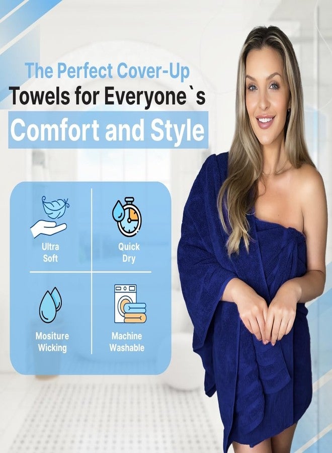 Infinitee Xclusives 100% Cotton Luxury Bath Towels Set of 2 (27x54 Inches), Soft, Absorbent, Quick Dry, Perfect Towels for Bathroom, Gym, Spa & Hotel (Tranquil Navy, Bath Towels - Pack 2) - Image 4