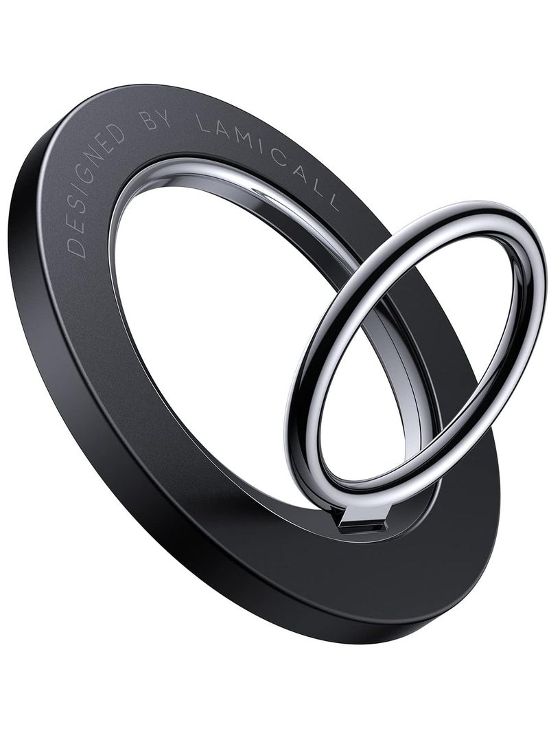 Lamicall Magnetic Phone Ring Holder For Magsafe Magnetic Finger Phone Ring Stand Holder Magnet Ring Grip Compatible With Iphone 12 13 14 15 Pro Max Plus Mini Mag Safe Accessories Misty Black  - Image 1