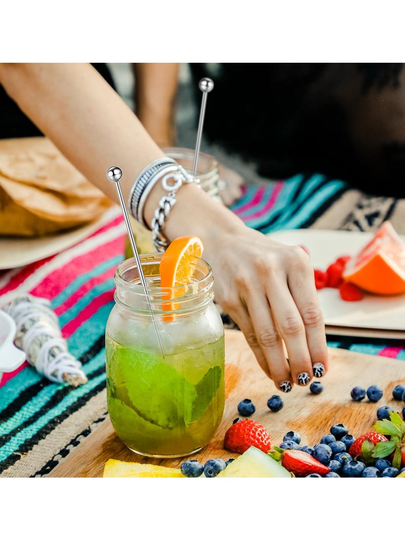 SOLARAE Juice Paddle Drink Stirrers, 6 Pcs 7.6 inch Stainless Steel Coffee Stirrers, Small Rectangular Paddles Reusable Beverage Swizzle Stick for Party Home Office - Image 2