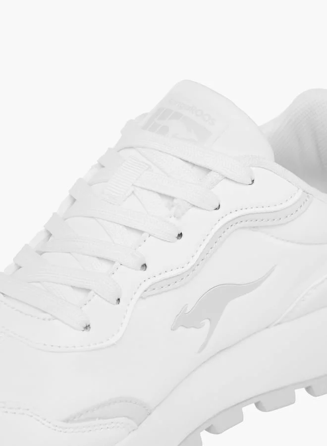 kangaROOS Women's Logo Embossed Sports Shoes with Lace-Up Closure
