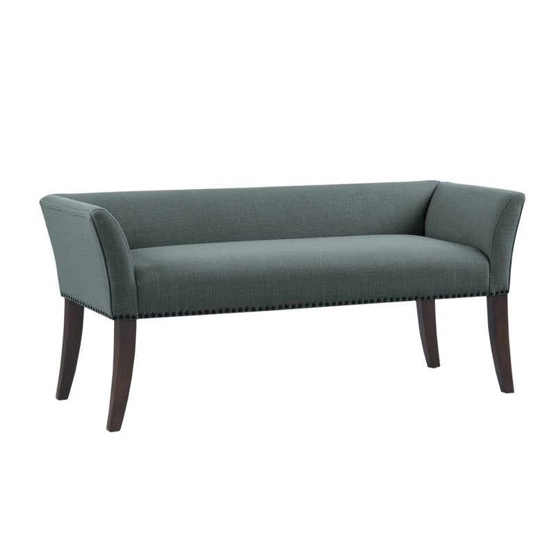 Madison Park Welburn Bedroom Solid Wood Polyester Fabric Seating Modern Style 495W x 1925D x 23H Slate Blue