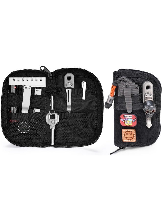 Generic VIPERADE VE10 Tool Pouch, EDC Pocket Organizer for Men, Small EDC Organizer Pouch with 7 Pockets, EDC Pouch Organizer Utility Pouch for Multitools, Nylon Compact Organizer (B-Black,No Foam Padded)  - Image 1
