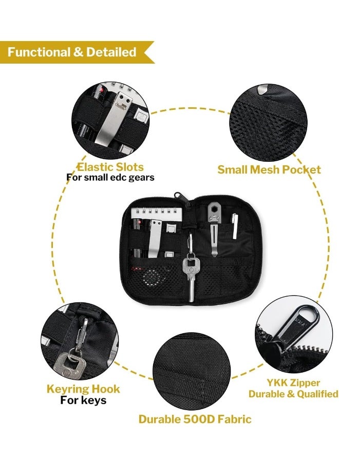 Generic VIPERADE VE10 Tool Pouch, EDC Pocket Organizer for Men, Small EDC Organizer Pouch with 7 Pockets, EDC Pouch Organizer Utility Pouch for Multitools, Nylon Compact Organizer (B-Black,No Foam Padded)  - Image 5
