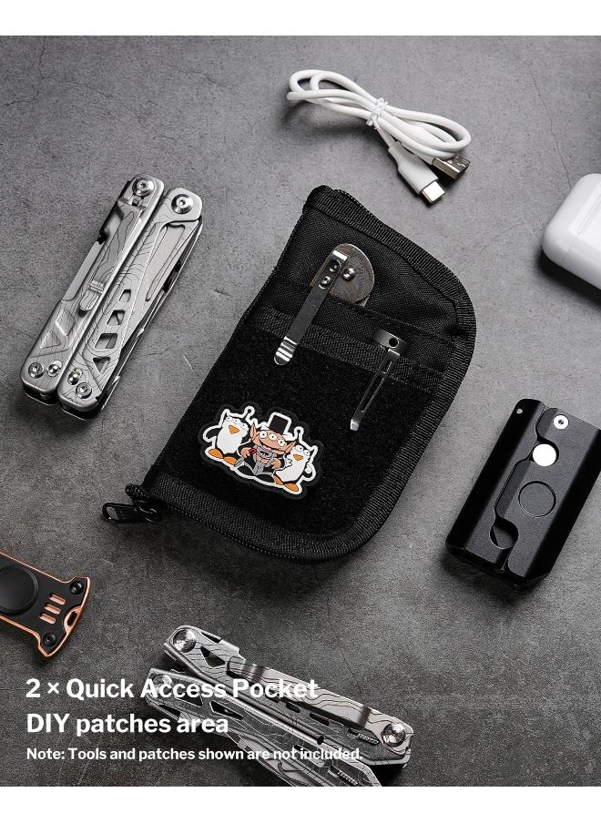 Generic VIPERADE VE10 Tool Pouch, EDC Pocket Organizer for Men, Small EDC Organizer Pouch with 7 Pockets, EDC Pouch Organizer Utility Pouch for Multitools, Nylon Compact Organizer (B-Black,No Foam Padded)  - Image 3