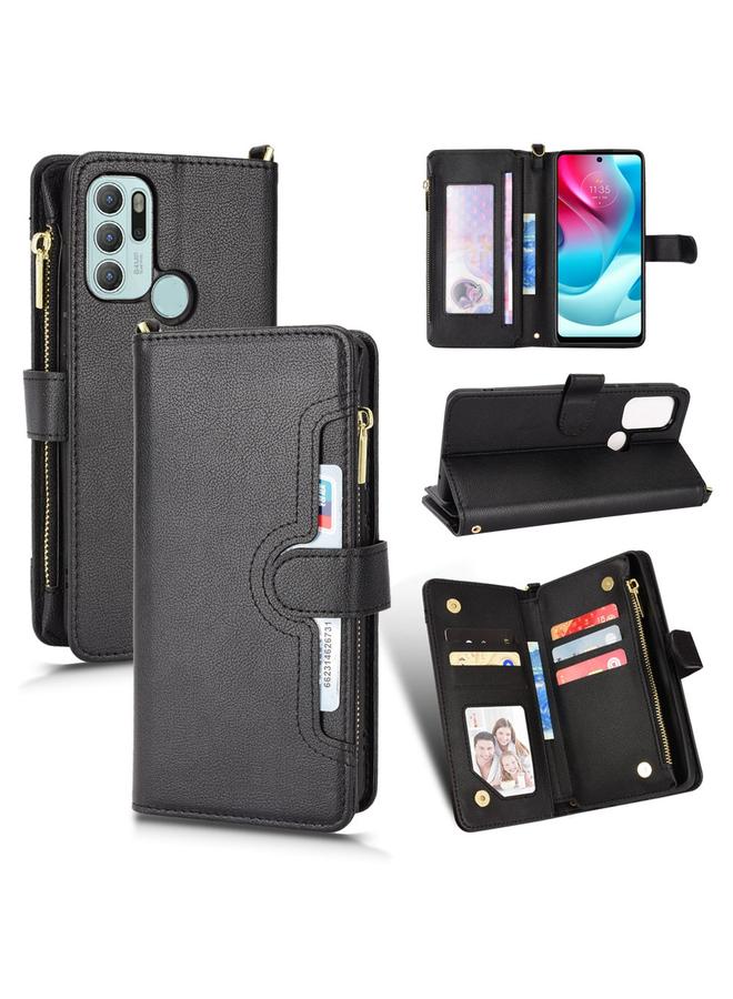 S-TOP Case For Motorola Moto G60s Litchi Texture Zipper Leather Phone Case - Image 1