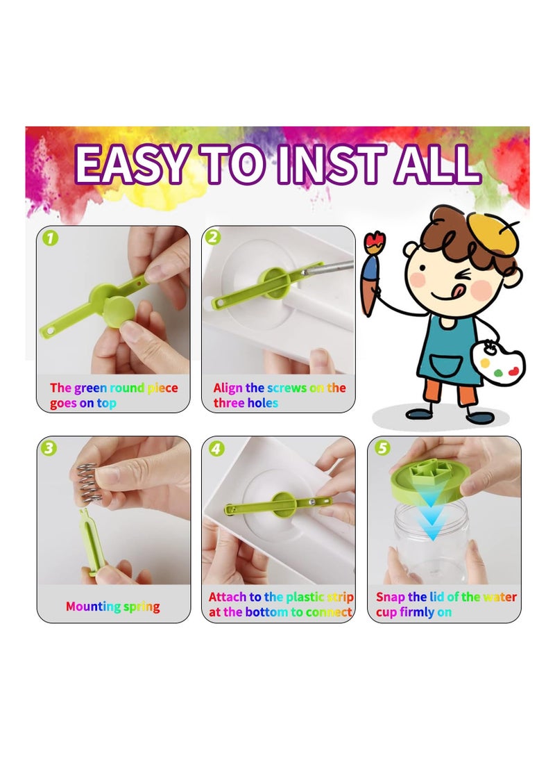 Y&D Brush Rinser, Paintbrush Cleaner Tools, Rinser Cup Painting Running Water Circulation Art Supplies for Acrylic, Watercolor and Based Creative Gift Artist Kids (Green) - Image 3