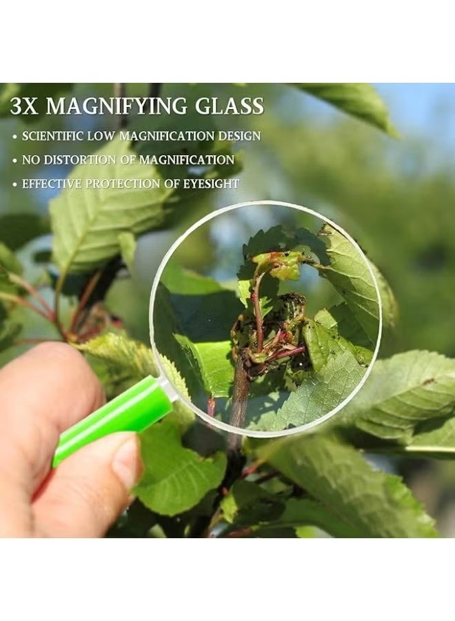 Happy D 6pcs Portable Mini Magnifying Glasses with Colorful Handle for Children, Handheld Magnifying Glass for Children Science Class Outdoor Observation Party Fun Tool - Image 5