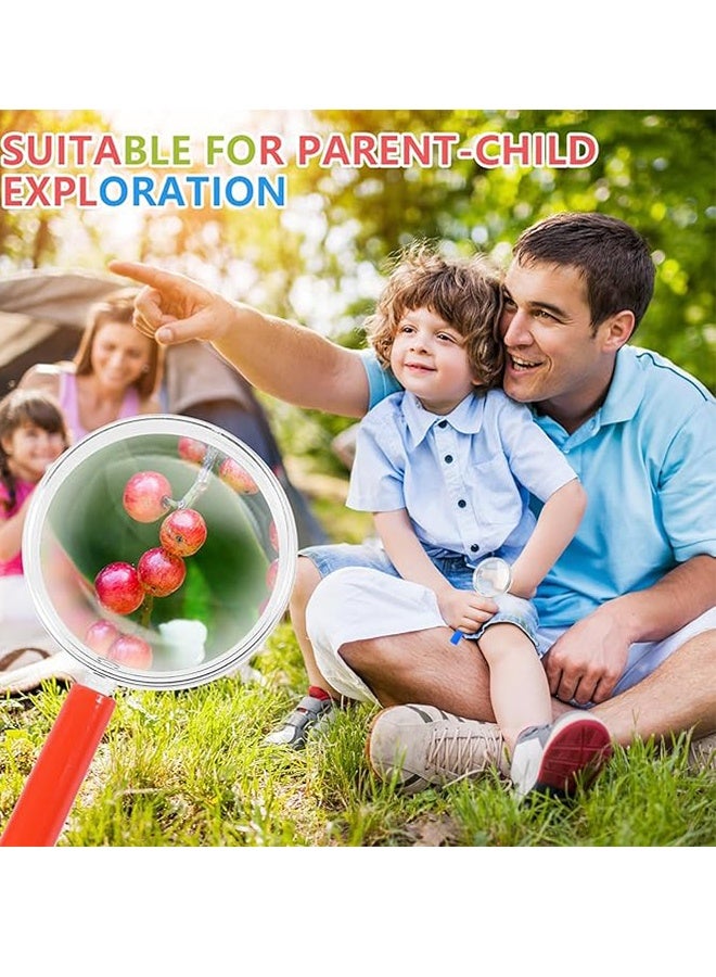 Happy D 6pcs Portable Mini Magnifying Glasses with Colorful Handle for Children, Handheld Magnifying Glass for Children Science Class Outdoor Observation Party Fun Tool - Image 2