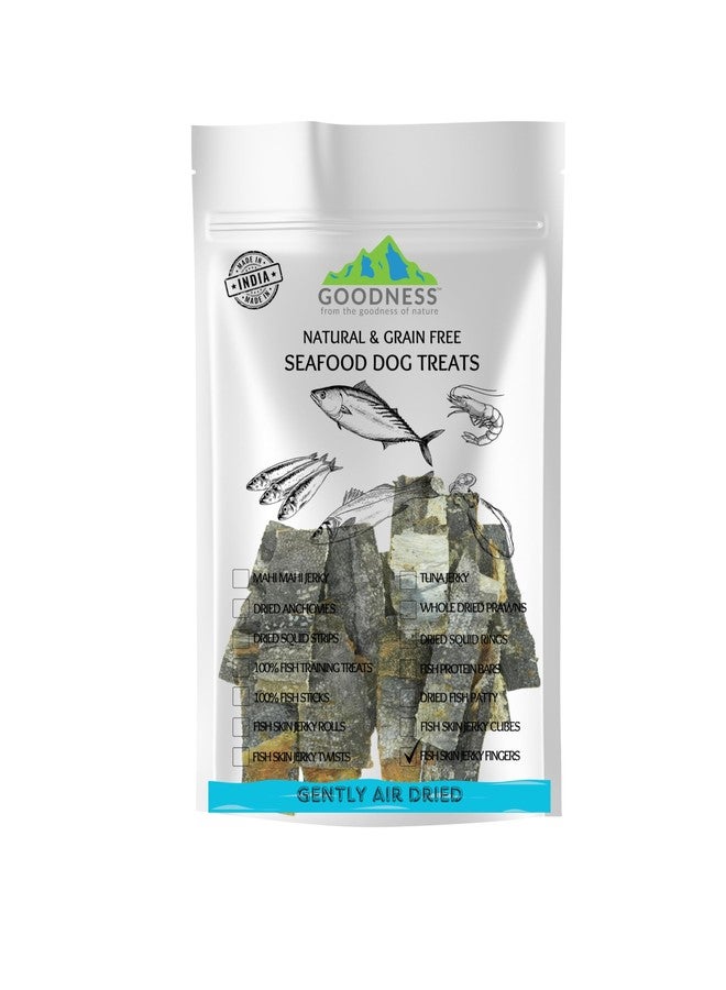 Goodness Fish Skin Jerky Fingers Dog Treats 500 Grams - High Protein, Rich in Omega-3 & Collagen, Low in Fat, Natural & Grain Free, Crunchy Dental Chews for All Dog Breeds, All Life Stages, Dry Food - Image 1
