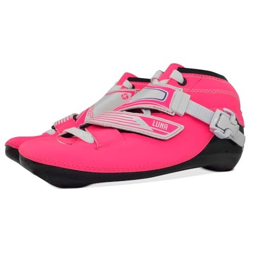 Bont Inline Speed Skating Racing - Luna Skate Boot + 2PF 6061 Frame + Elemental Wheels + ABEC7 Bearings - Youth - Boys - Girls - Men - Women (Pink, 37/5) - Image 5