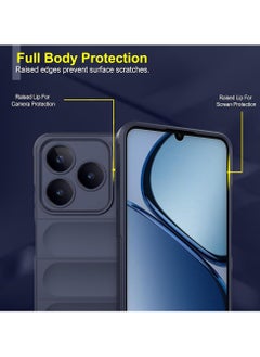 ماركة غير محددة حافظة حماية ممتازة من السيليكون الخلفي متوافقة مع هاتف Realme C63/C61/Note 60 Magic Shield حافظة مقاومة للصدمات مع حماية للكاميرا (أزرق)  - Image 2
