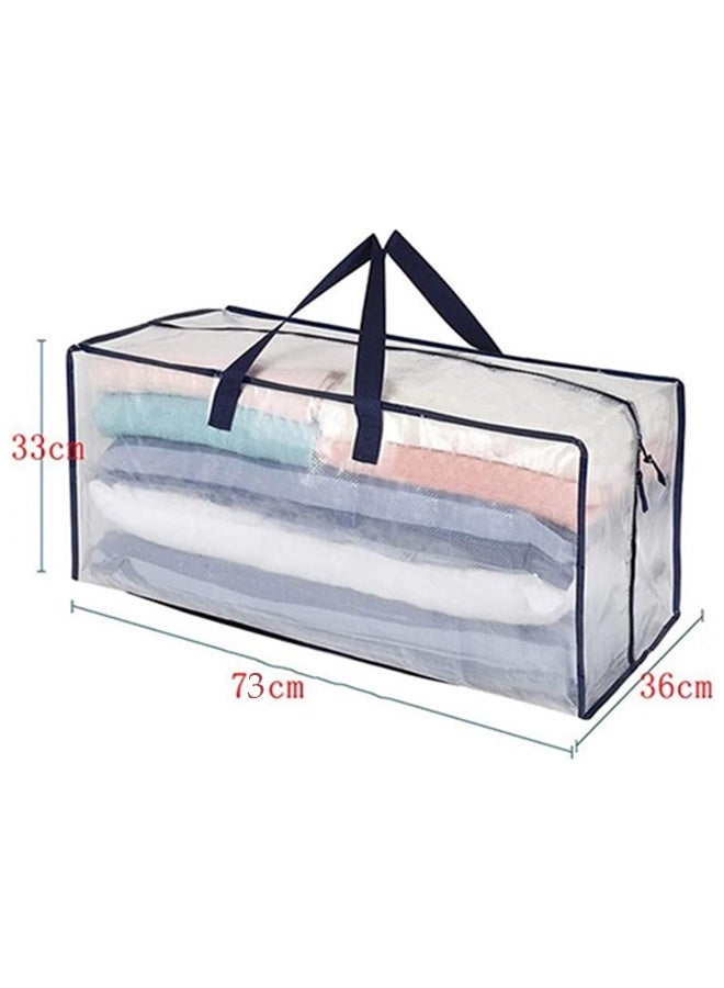 DUNISO 5 Pack Extra Large Moving Bags,Heavy Duty Storage Bags With Zipper & Handles ,Foldable Clothes Storage Bags，Waterproof and Dustproof，Sturdy and Durable，for Bedding, Duvet, Comforter，Pillow，Toys，73*36*33cm - Image 2