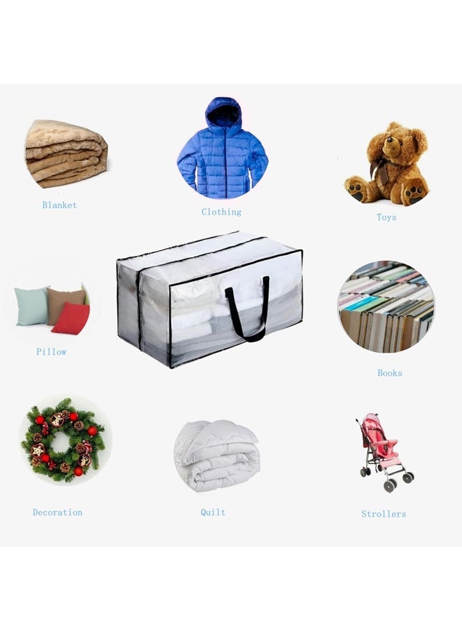 DUNISO 5 Pack Extra Large Moving Bags,Heavy Duty Storage Bags With Zipper & Handles ,Foldable Clothes Storage Bags，Waterproof and Dustproof，Sturdy and Durable，for Bedding, Duvet, Comforter，Pillow，Toys，73*36*33cm - Image 5