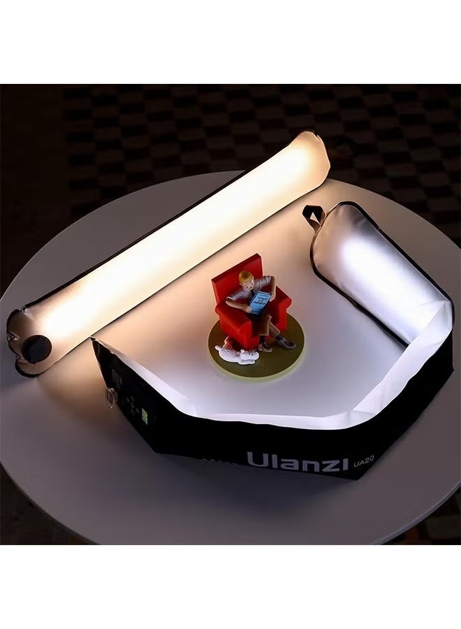 Ulanzi UA12 Bi-Color Inflatable Tube Light, Foldable LED Video Light for Photography, 2700K-6500K, 12W 2500mAh Rechargeable Photography Light Bar 1/4" Mount LED Lighting Wand Stick for Video Shooting - Image 2