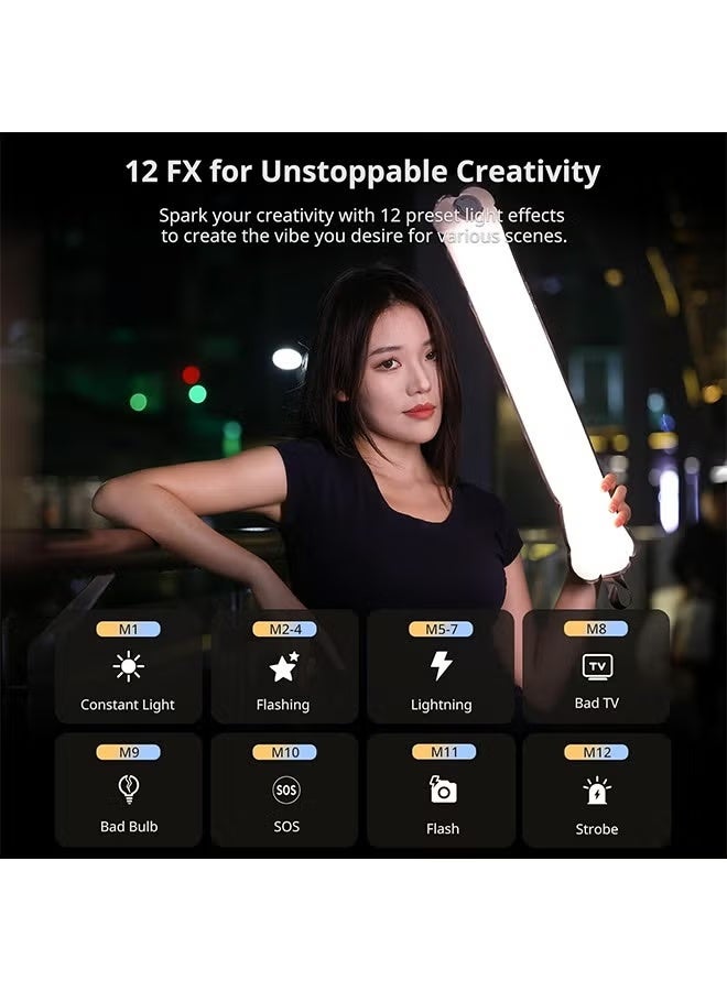 Ulanzi UA12 Bi-Color Inflatable Tube Light, Foldable LED Video Light for Photography, 2700K-6500K, 12W 2500mAh Rechargeable Photography Light Bar 1/4" Mount LED Lighting Wand Stick for Video Shooting - Image 4