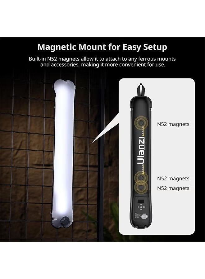 Ulanzi UA12 Bi-Color Inflatable Tube Light, Foldable LED Video Light for Photography, 2700K-6500K, 12W 2500mAh Rechargeable Photography Light Bar 1/4" Mount LED Lighting Wand Stick for Video Shooting - Image 5