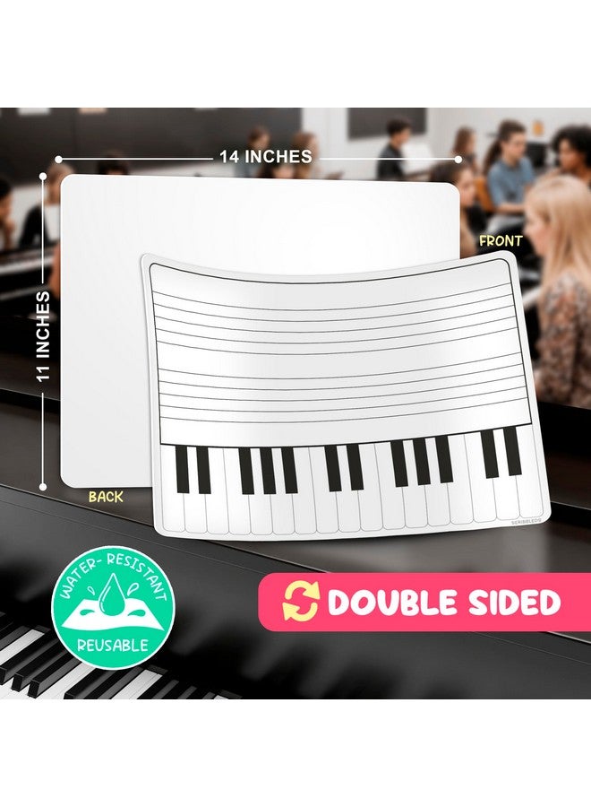 سكريبل دو أوراق مسح جافة لممارسة لوحة المفاتيح مقاس 11 × 14 بوصة، أوراق السبورة البيضاء لموظفي الموسيقى، أدوات تعلم الموسيقى للمعلمين، مجموعة من 10 قطع - Image 4