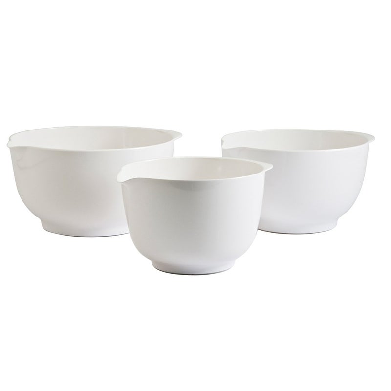 Hutzler set of 3 melamine mixing bowl set 2 3 and 4 liters White