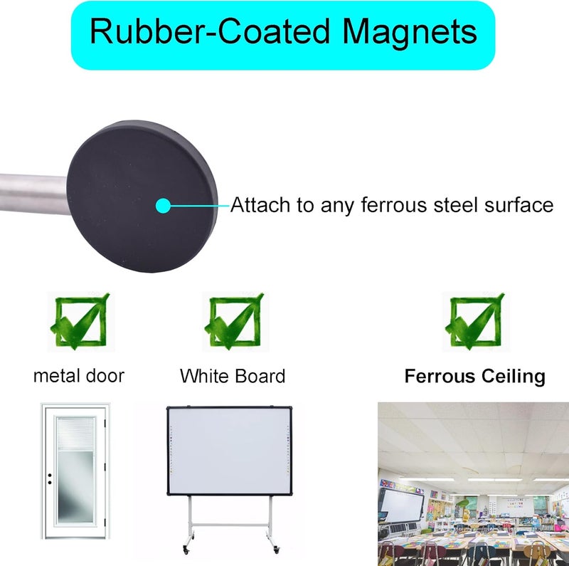 YYST-Type B 29" Ceiling Magnetic Anchor Chart Holder Magnetic Flip Calendar Holder Sign, Banner Holderfor Kids Crafts, Picture, Anchor Charts, Posters W Magnets (W - O Rings -1) - Image 3