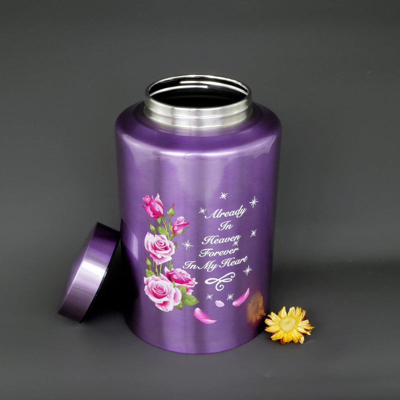 CHIEMOT Up To 220 Lbs Large Cremation Urns For Adult Human Ashes  Decorative Urn For Female Male Ashes With Velvet Bag(Flowers) - Image 3