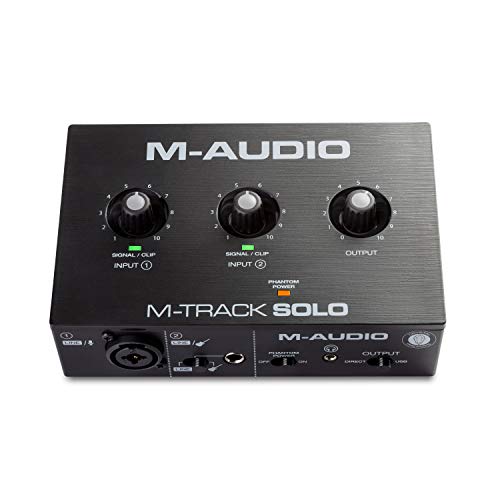 M-AUDIO M-Track Solo USB Audio Interface for Recording, Streaming and Podcasting with XLR, Line and DI Inputs, Plus a Software Suite Included - Image 1