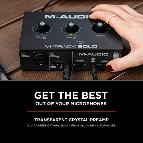 M-AUDIO M-Track Solo USB Audio Interface for Recording, Streaming and Podcasting with XLR, Line and DI Inputs, Plus a Software Suite Included - Image 5