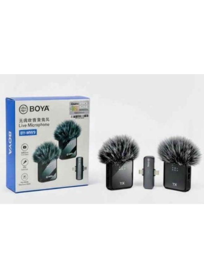 بويا ميكروفون Boya MW 9 2 مايك لاسلكي مع فروة (لمنع الهواء والضوضاء) - Image 4