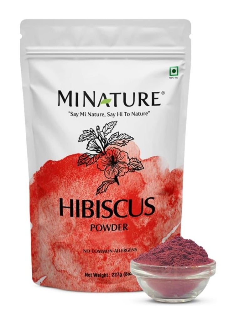 mi nature - Mi Nature Hibiscus Powder Natural And Organic For Hair,Skin And Women's Health / (227G / (1/2 Lb) / 8 Ounces) - Resealable Zip Lock Pouch - Image 1