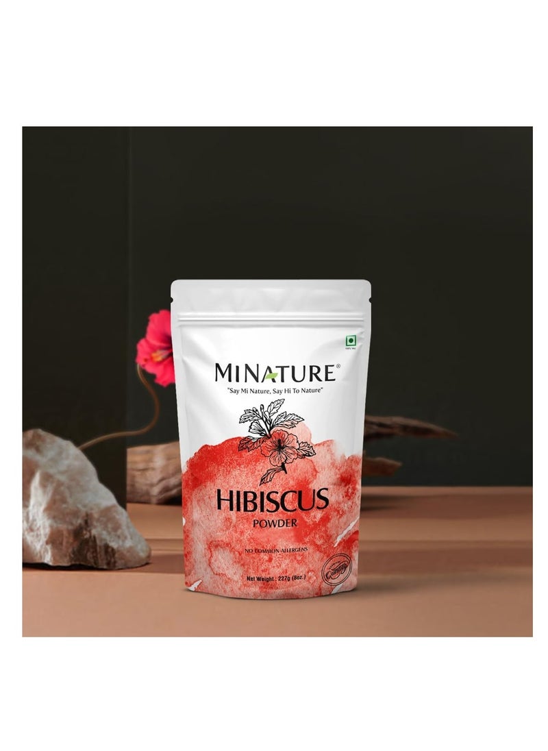 mi nature - Mi Nature Hibiscus Powder Natural And Organic For Hair,Skin And Women's Health / (227G / (1/2 Lb) / 8 Ounces) - Resealable Zip Lock Pouch - Image 1