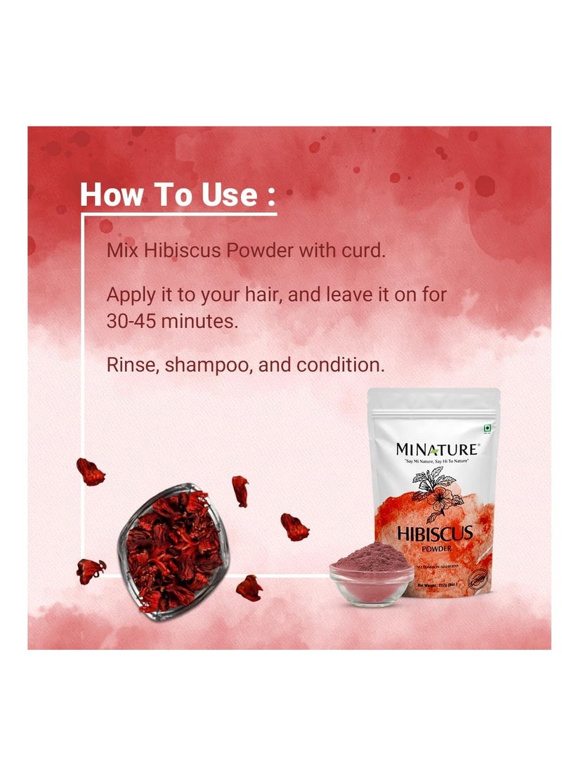 mi nature - Mi Nature Hibiscus Powder Natural And Organic For Hair,Skin And Women's Health / (227G / (1/2 Lb) / 8 Ounces) - Resealable Zip Lock Pouch - Image 1