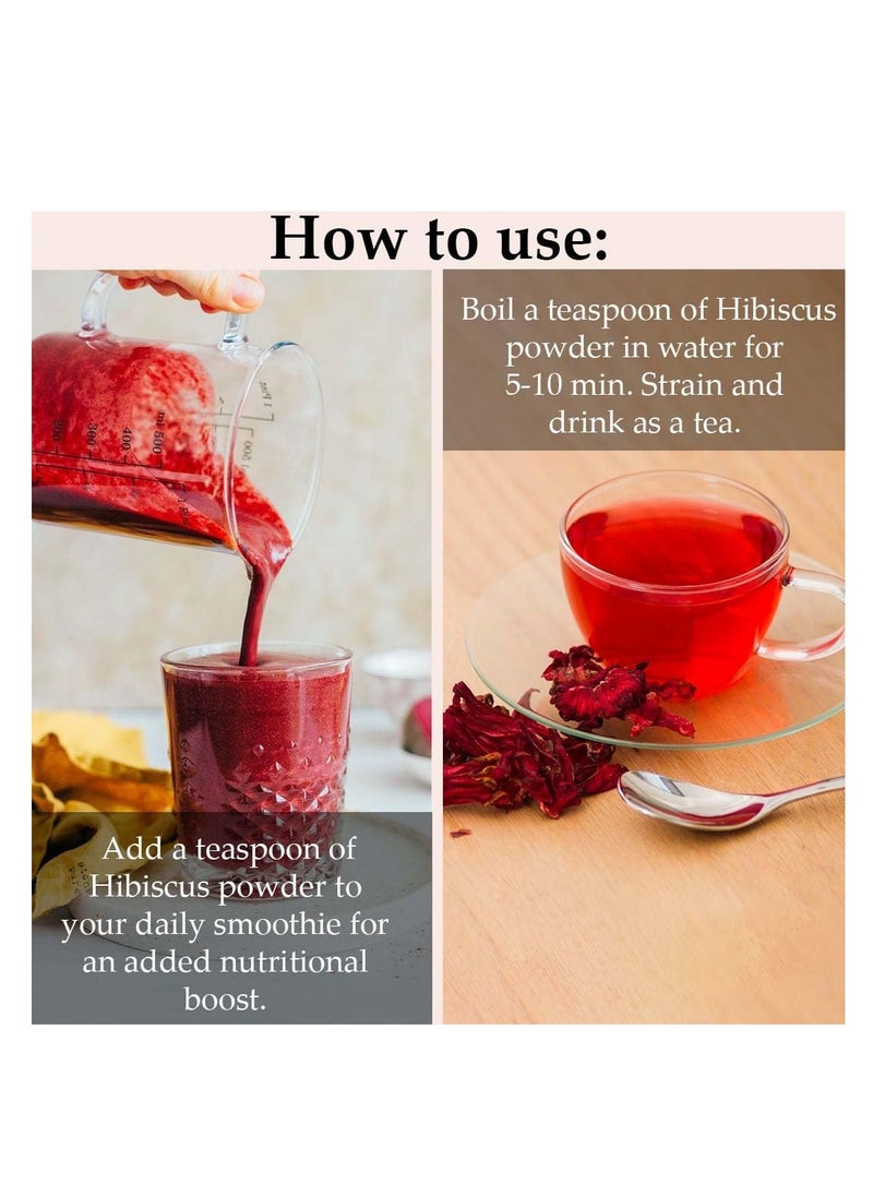 mi nature - Mi Nature Hibiscus Powder Natural And Organic For Hair,Skin And Women's Health / (227G / (1/2 Lb) / 8 Ounces) - Resealable Zip Lock Pouch - Image 1