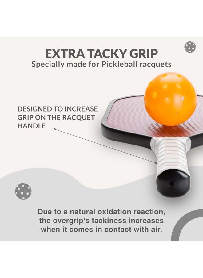 Palbea شريط قبضة البيكلبول - شريط قبضة بيكلبول أبيض لاصق إضافي، عبوة من 12 - امتصاص عرق عالي ولمسة ناعمة غير قابلة للانزلاق. ملحقات مصممة لتعزيز قبضة مضرب البيكلبول الخاص بك. - Image 3