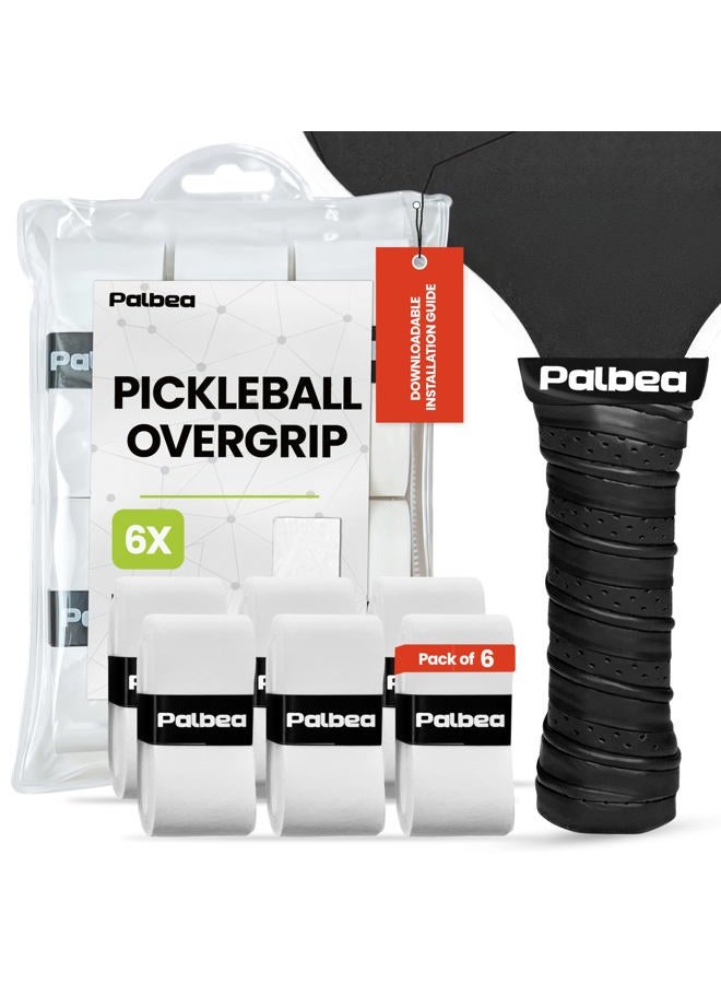Palbea شريط قبضة البيكلبول - شريط قبضة بيكلبول أبيض لاصق إضافي، عبوة من 12 - امتصاص عرق عالي ولمسة ناعمة غير قابلة للانزلاق. ملحقات مصممة لتعزيز قبضة مضرب البيكلبول الخاص بك. - Image 1