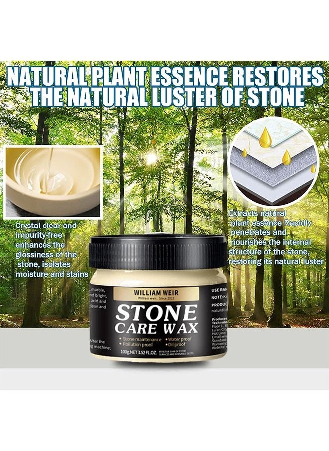 WILLIAM WEIR Stone Care Wax Furniture Polish and Restoration Stone Seasoning, Suit for Marble Furniture, Ceramic Tiles, Stone Floor, Stone Walls, Stone Polish Protection  - Image 3