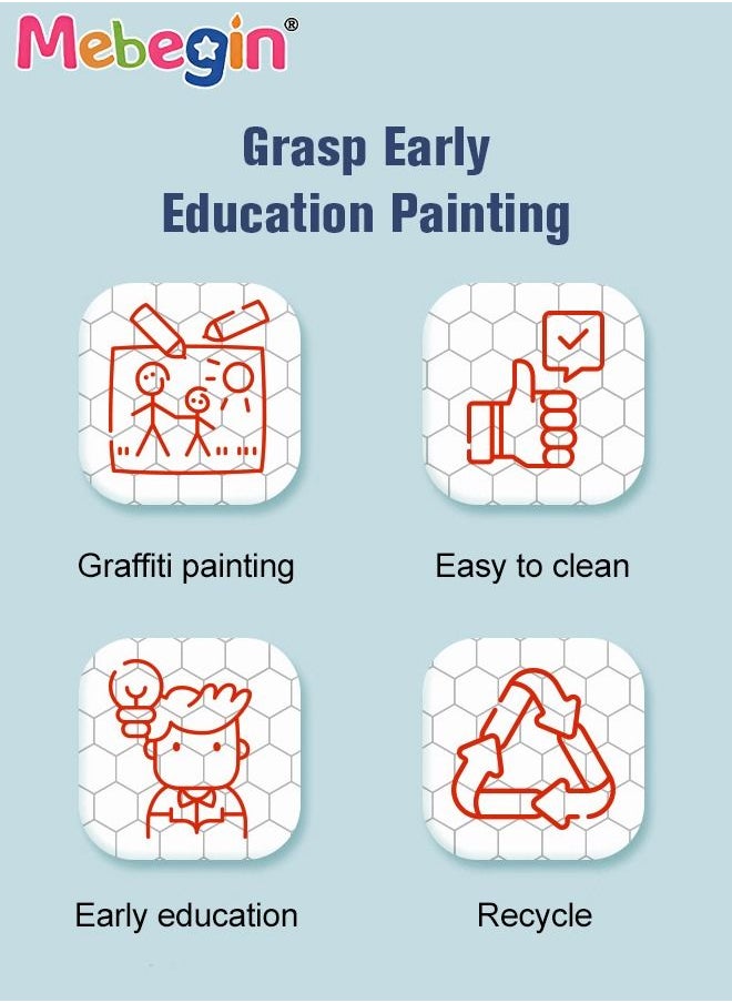 MEBEGIN - Magnetic Drawing Board with 3 Different Stamps, Erasable Doodle Sketching Writing Board Pad with Light and Music, Fun Travel Toy for Kids, Early Education Learning Skill Development Toys, Smooth Lines, Repetitive Writing - Image 1