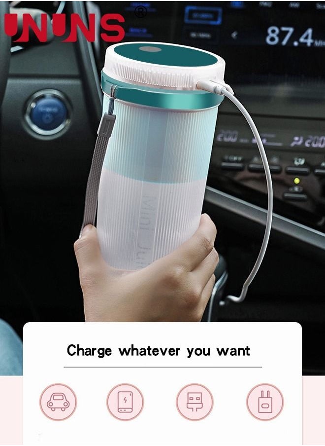 UNUNS - Portable Electric Juicer Blender,350ML Personal Blender For Shakes And Smoothies With USB Rechargeable,12.3oz Handheld Blender - Image 1