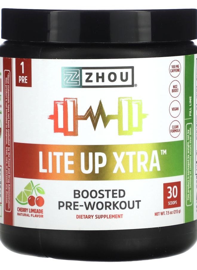 Zhou Nutrition Lite Up Xtra Boosted PreWorkout Cherry Limeade 7.5 oz (213 g) 