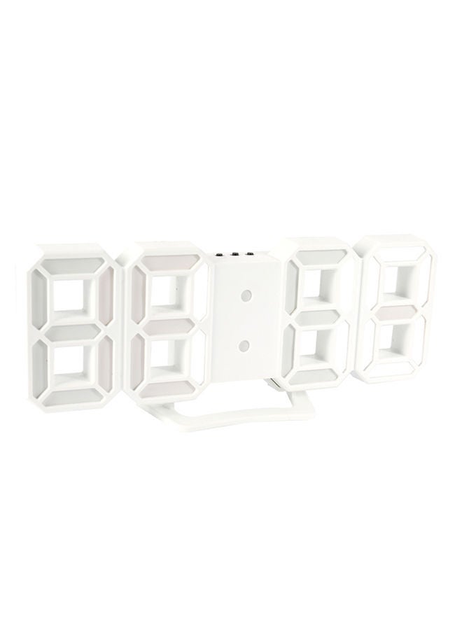 NIBEMINENT 3D LED Digital Clock White 22 x 10centimeter
