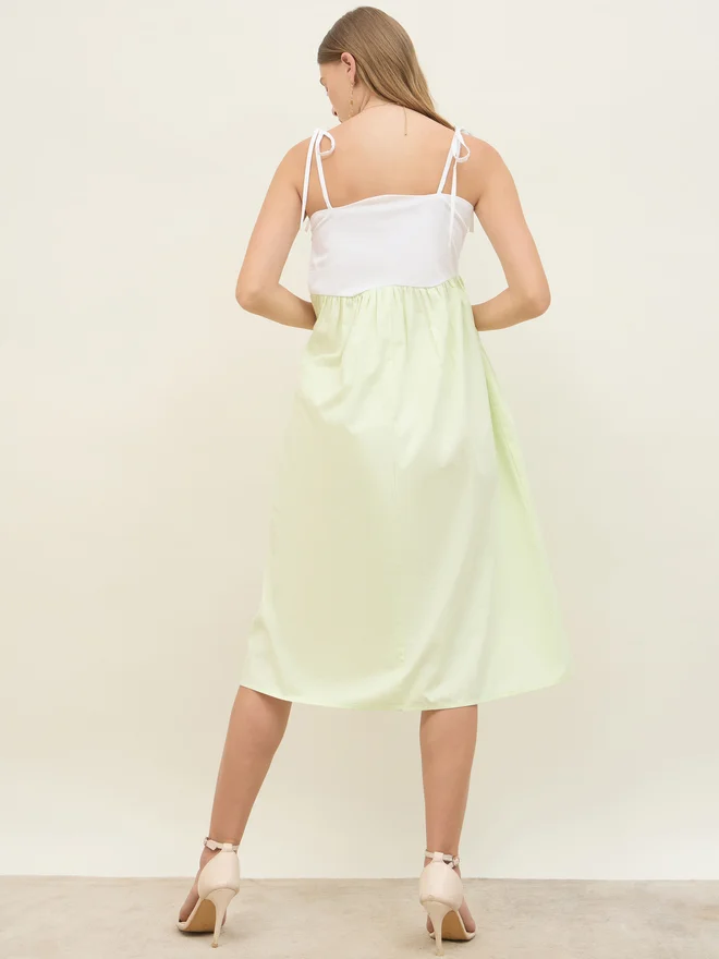 Styli Two-Tone Midi Dress