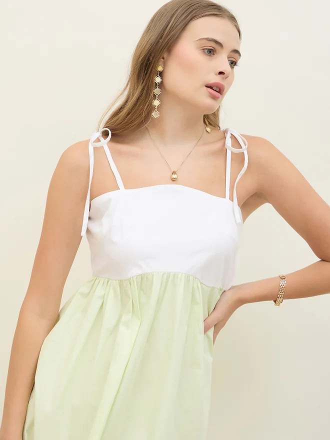 Styli Two-Tone Midi Dress