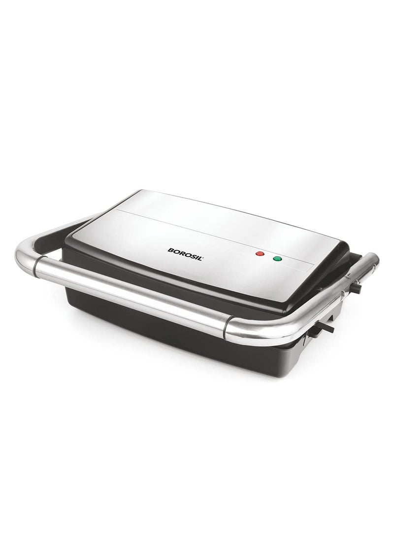 BOROSIL Borosil Jumbo Grill Sandwich Maker 1500W Can Make 4 Sandwich At a Time Power Indicators Non Toxic NonStick Coating Plates Opens to 180 Automatic Temprature Control 2 Year Warranty  - Image 2