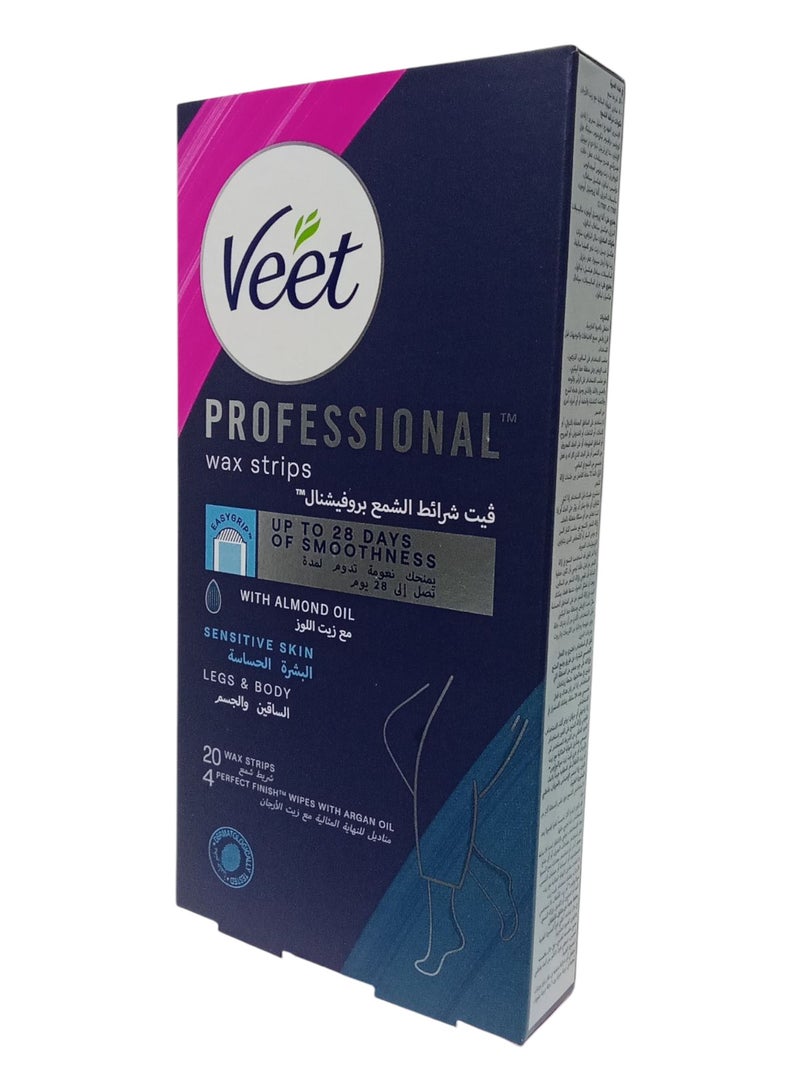 Veet 3 boxes of Almond Oil Wax Strips for Sensitive Skin 3 x 20 strips - Image 2