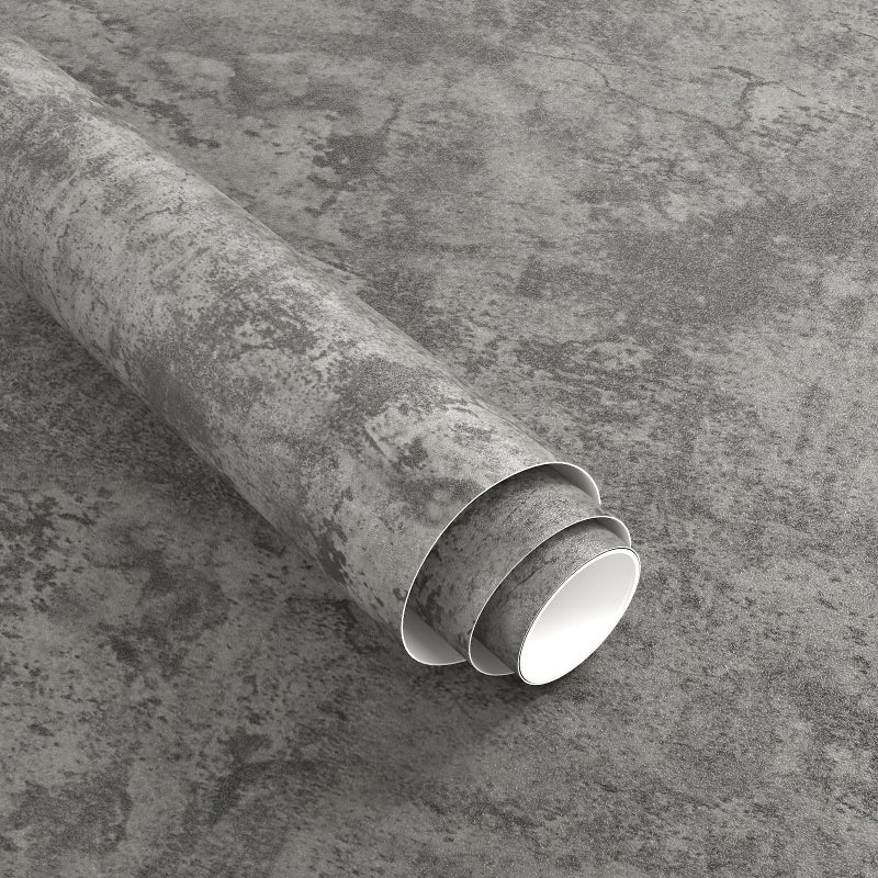 Magielif 36x197 Extra Wide Grey Concrete Wallpaper Peel and Stick 3D Vinyl Wrap Faux Gray Concrete Contact Paper Matte Textured Waterproof Gray Cement Retro Sticker for Kitchen Bedroom Bathroom - Image 2