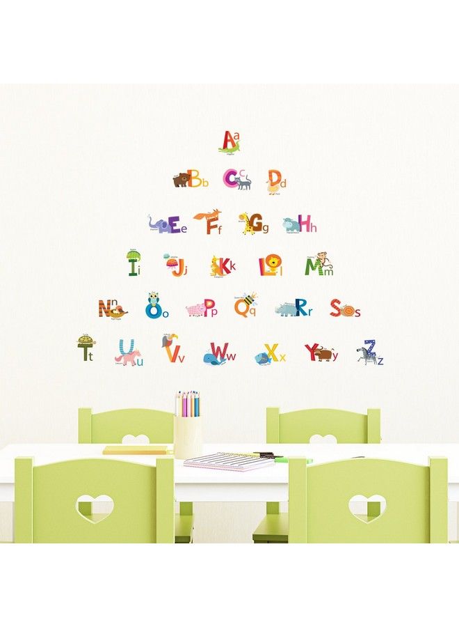 Decowall ملصقات حائط للأطفال عليها حروف أبجدية حيوانات Ds8002 قابلة للإزالة وقابلة للتقشير واللصق لتزيين غرفة نوم الأطفال وغرفة المعيشة (صغيرة) - Image 3