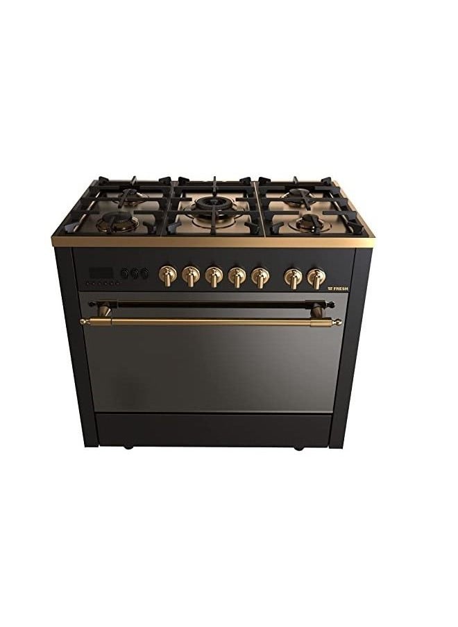 Fresh - FRESH RUSTIC GAS COOKER GOLD DIGITAL 5 PURNERS 60 x 90 - 500010094 - Image 1