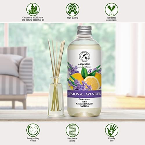 Aromatika Reed Diffuser Refill Lemon-Lavender 17 Fl Oz - Room Diffuser Refill - Fresh & Long Lasting Fragrance - Image 5